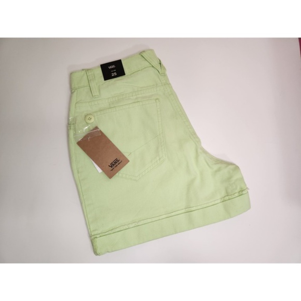 Vans Lime‎ Green Pleated Front Shorts High Rise Womens Size 25 NWT